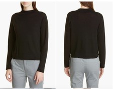 New Vince Funnel-Neck Wool-Cashmere Blend Sweater in Black Size Large