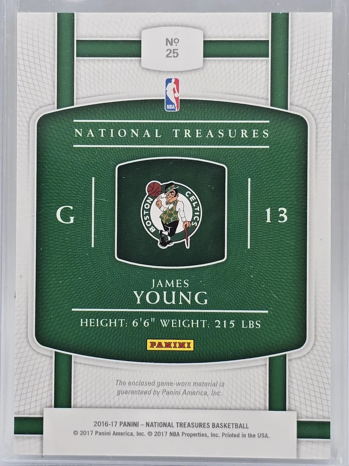 2016–17 Panini National Treasures Джеймс Янг No25 Material Treasures No/99 - Изображение 2 из 2