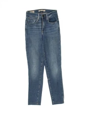 LEVI'S Womens 721 High Rise Skinny Jeans W24 L25 Blue Cotton CG63