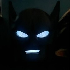 Batman Helmet with Light-Up Eyes Wearable Cosplay Prop