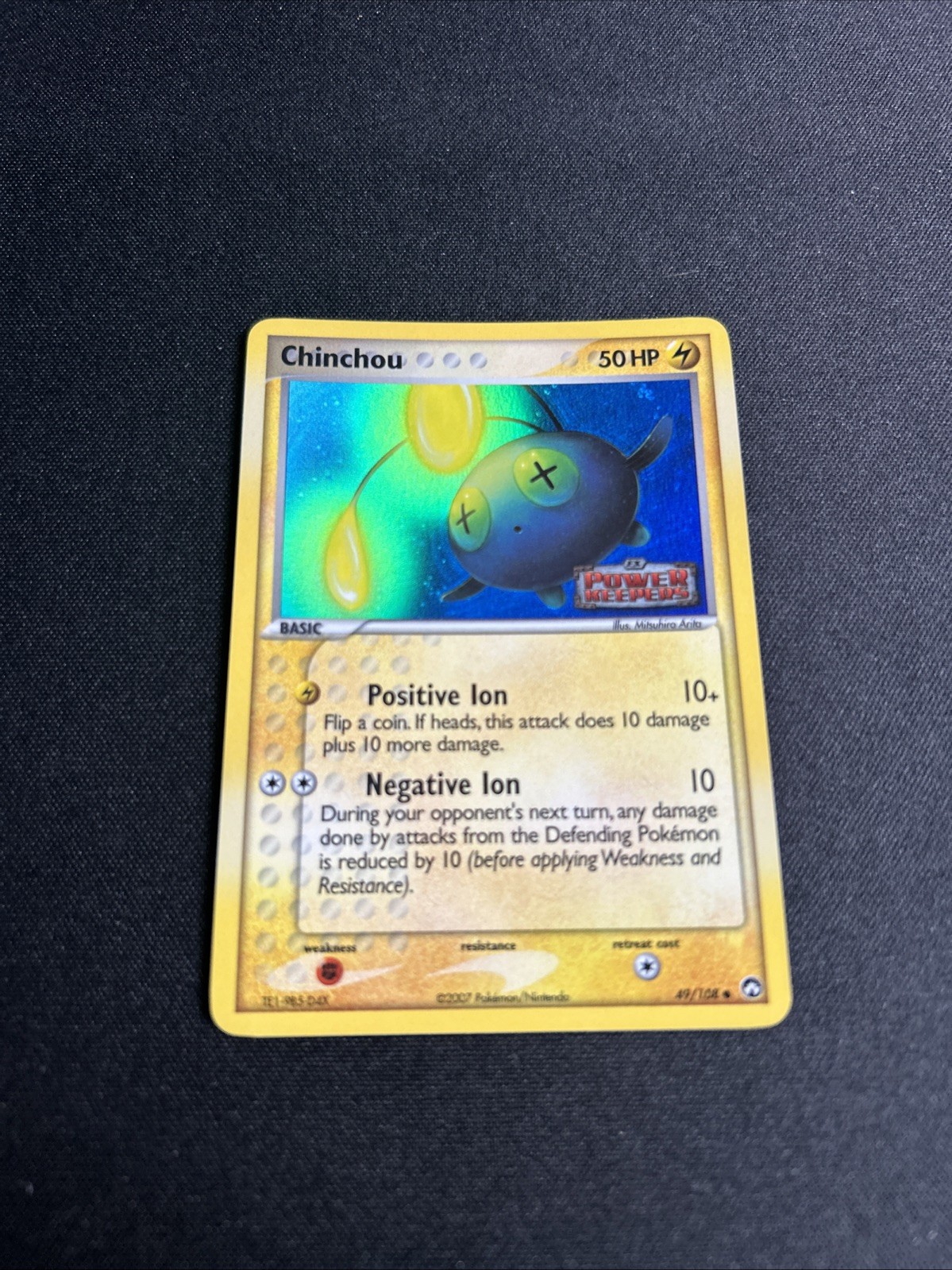Pokemon Power Keepers 49/108 Chinchou Reverse Holo Stamped NM
