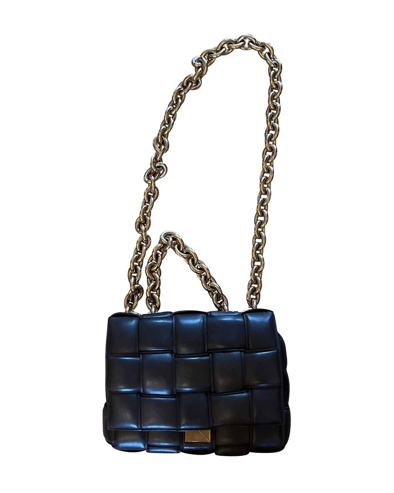 Bottega Veneta Chain Cassette Bag In Black Lambskin Leather Women Brown One Size