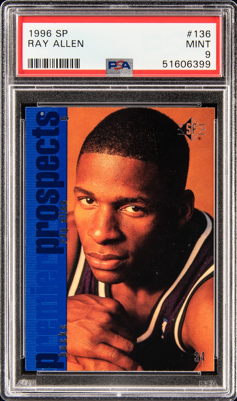 1996 SP #136 RAY ALLEN ROOKIE RC PSA 9