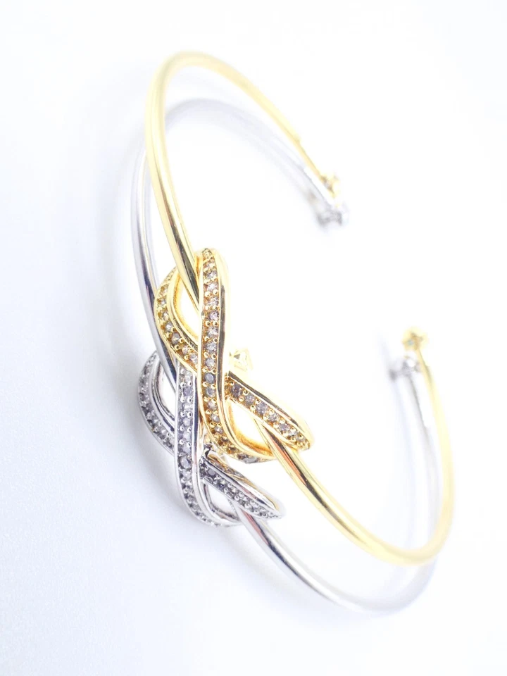 NUEVO Delicado Brazalete Fino Cristales Chapados en Oro 18kt Infinity Forever LOVE Foto 4 de 4