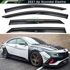For 2021-2025 Hyundai Elantra Mugen Style Window Visors Rain Guards Deflectors