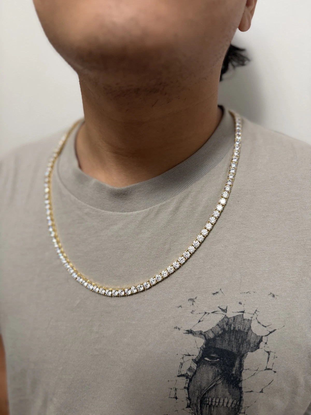 5MM Moissanite Tennis Chain - 18K Vermeil - D Color - VVS1 - 24" - Passes Tester image 4
