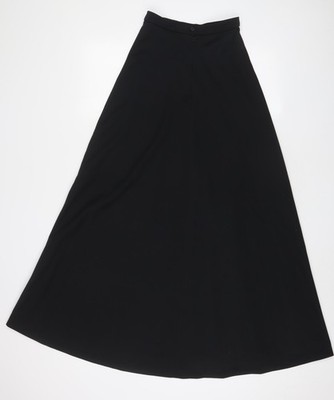 C&A Damen A-Linien-Rock schwarz Polyester Größe 23 geknöpft