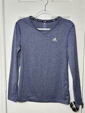 Adidas Climalite Long Sleeve Shirt Women's Size Small Heathered Purple Drifit