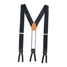Men's Sutton Formal Solid Color Silk Braces Suspenders Black