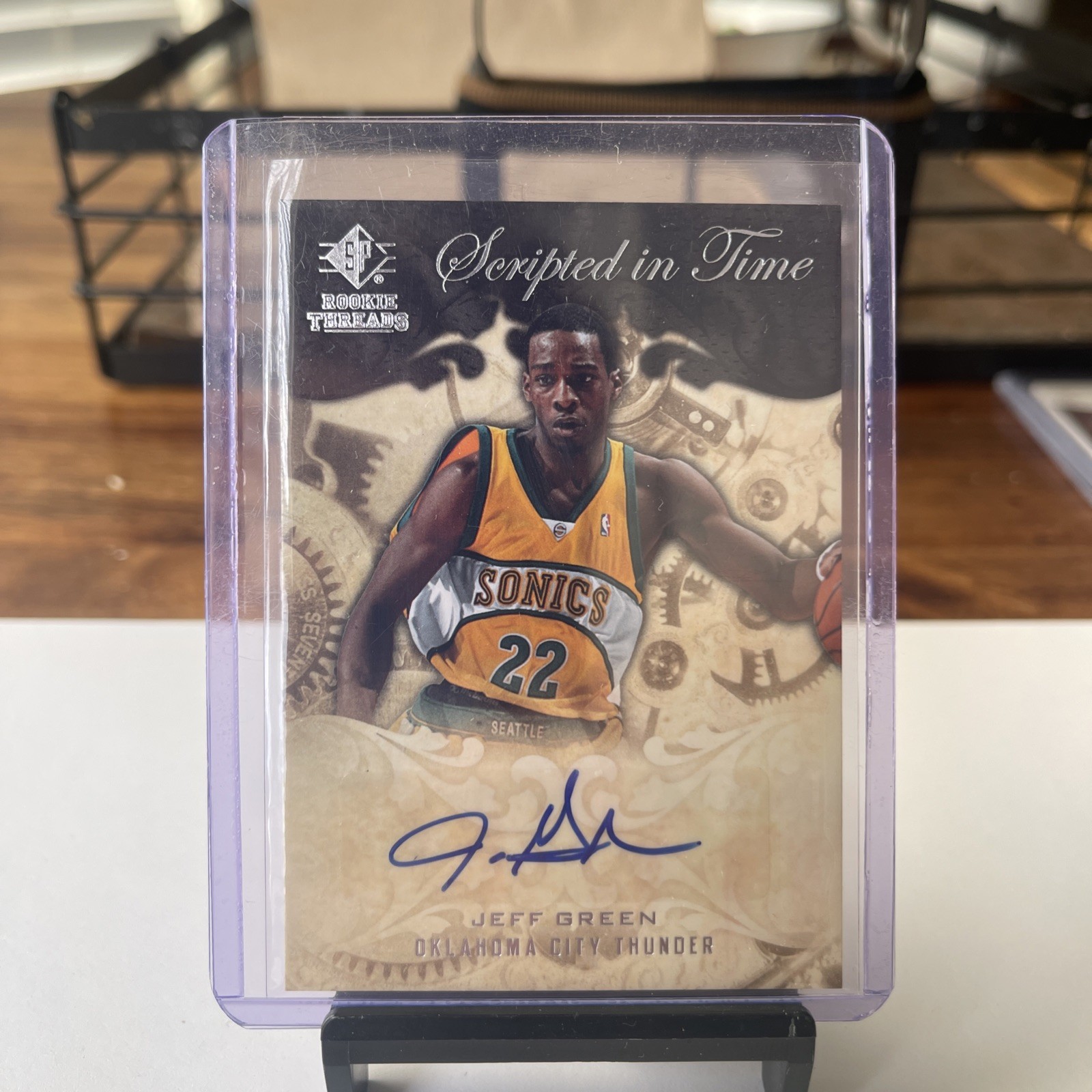 2008-09 SP Rookie Threads Jeff Green Scripted in Time Auto