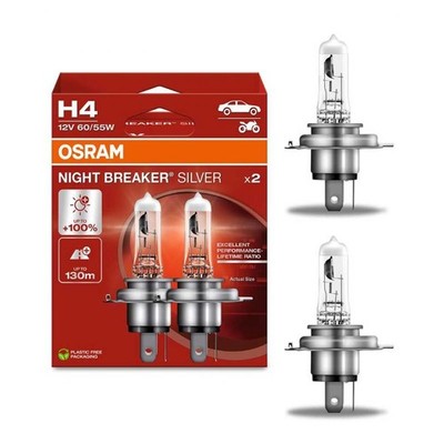 2 Osram NIGHT BREAKER  SILVER H4 Halogen Scheinwerfer Lampen Birnen Glühlampen