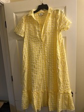 Lisa Marie Fernandez x Target Yellow Checkered Belted Maxi Dress Small