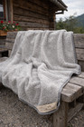 Couverture de canapé jetable 100 % laine mérinos pure 200 x 200 KING GRIS