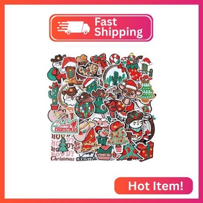 Zeyune 36 Pcs Christmas July Iron on Patches Xmas Retro Western Cowboy Patterns