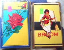 Vintage Broom Labels--CHAMBERMAID & RED ROSE, 100 of each, unused and beautiful