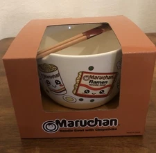 Maruchan Ramen Noodle Ceramic Bowl & Chopsticks New In Box Gift Set