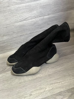 Rick owens x adidas runner stretch black suede sneakers sz 40