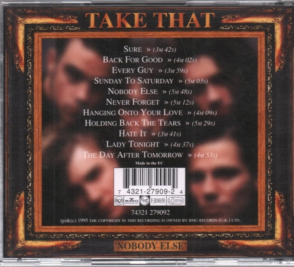 Take That (Boy Band) Nobody Else CD Europe Rca 1995 marks to disc 74321279092 - Bild 2 von 2