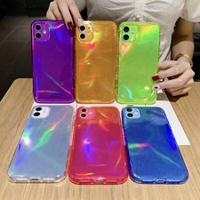 For iPhone 15 14 13 16Pro Max 12 11 7 8 Soft Colorful Back Case Laser Film Cover