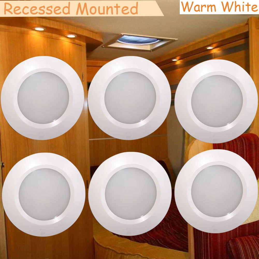 6X Hoysum Recessed Ceiling Light RV LED Under Cabinet Lights Boat