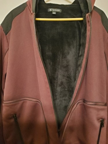 INC International Concepts Men's Wine Color Zip Overbound Hooded Jacket sz XL - Picture 4 of 5