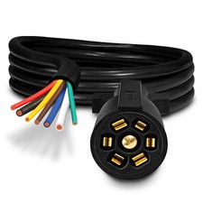 8ft 7 Pin Rv Trailer Plug Wire Connector Harness Cable Cord 10-14 Awg