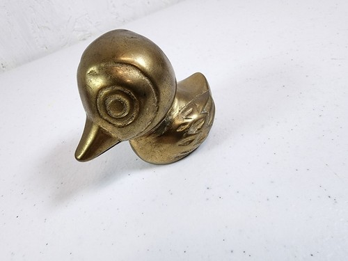 Messing Ente Baby Entlein Miniatur kleine Figur Regal Sammlerstück Schnicknack - Bild 1 von 7