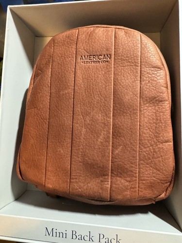 Neu! American Leather Co. hellbraun Mini-Rucksack und Münze Ausweis Geldbörse Geschenkset - Bild 2 von 4