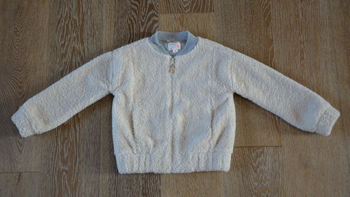 Crewcuts JCrew Girls Ivory Sherpa Jacket Size 6/7 VGUC