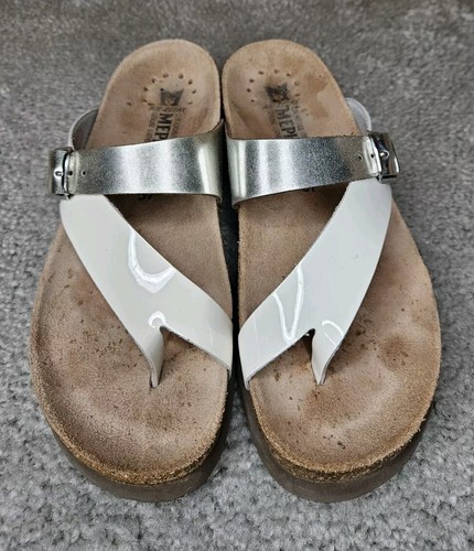 Mephisto HELEN WOMEN'S SHOES US 7 EURO 37  SANDALS White Patent & Silver - Picture 6 of 8