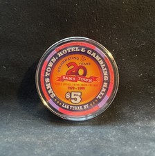 Sam's Town Las Vegas 5 - 20th Anniversary Sam Boyd Casino Chip 1999