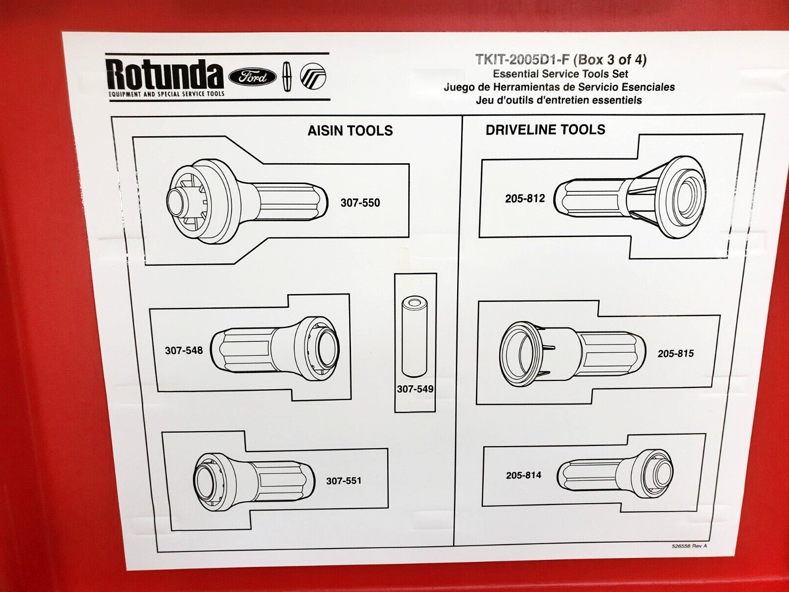 Ford Rotunda TKIT-2005D1-F full set of 4 Essential Service Tool Set Kit ...