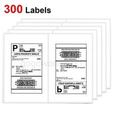 300 Shipping Labels 8.5x5.5 Rounded Corner Self Adhesive 2 Per Sheet Blank USA