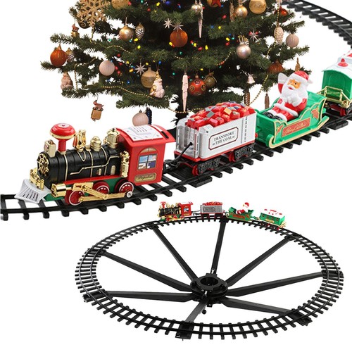 Luxury Electric Christmas Train Tracks Set Lights Sound Kids Toy Gift Tree Decor - Picture 2 of 12