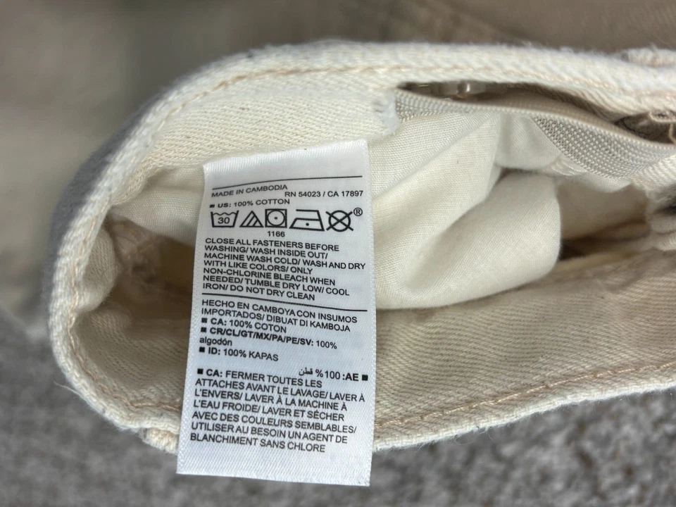 Jeans rectos holgados azul marino antiguo marfil/amarillo dobladillo crudo 100 % algodón niñas talla 12 Foto 3 de 4