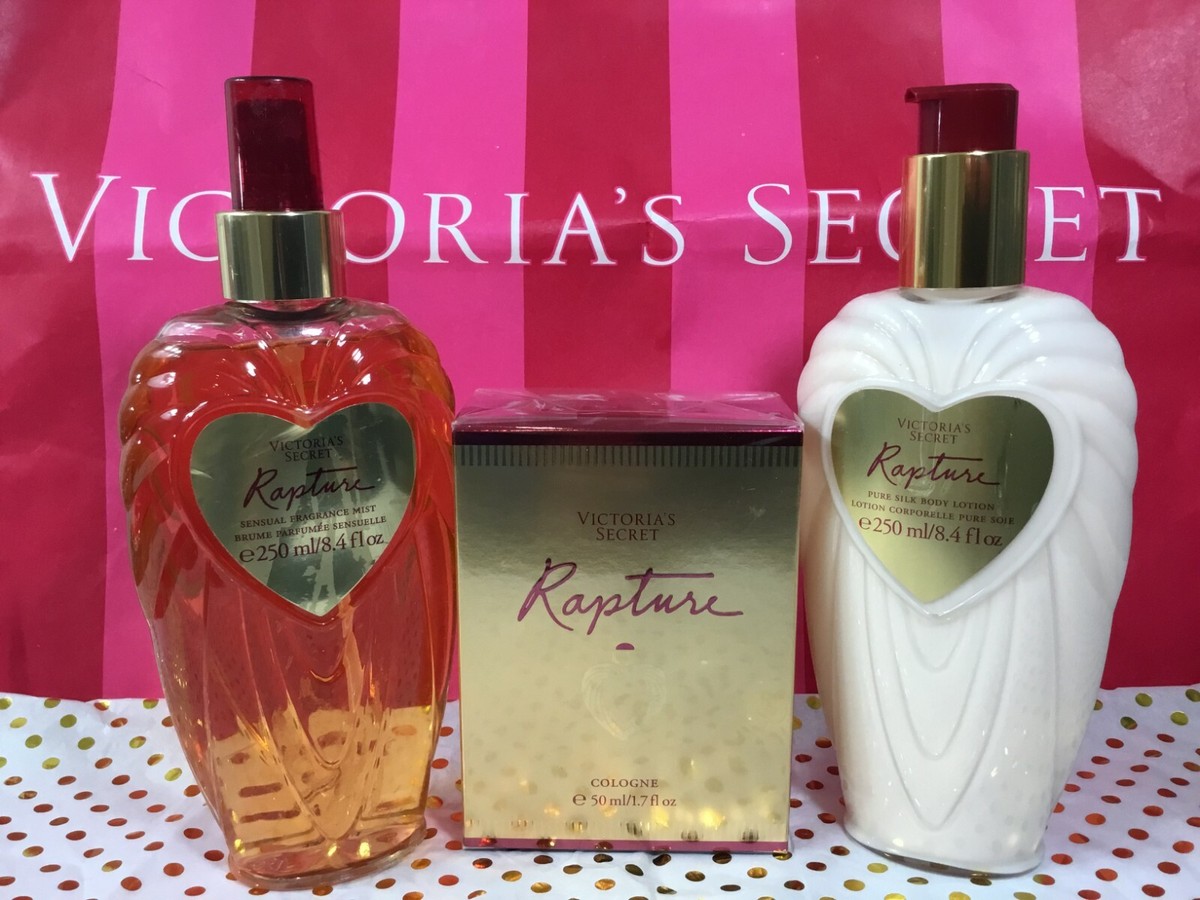 VICTORIA'S SECRET RAPTURE COLOGNE , SILK BODY LOTION & SENSUAL