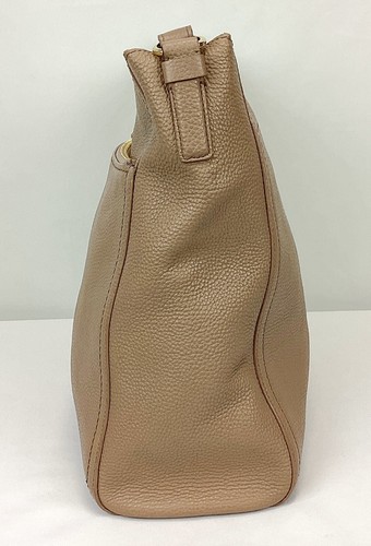 Bolso Hobo SALVATORE FERRAGAMO Ally Cuero Guijarro Grande Neutro Gancini Beige - Imagen 4 de 17