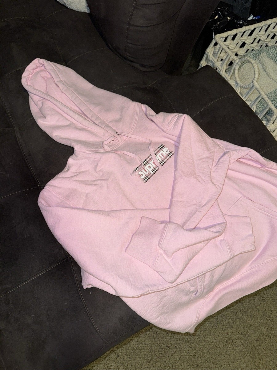 Supreme x Burberry Box Logo Hoodie Pink - Size S | eBay