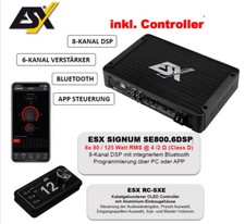ESX SE800.6DSP 6-Kanal Verstärker mit 8-Kanal DSP mit RC-SXE OLED Fernbedienung