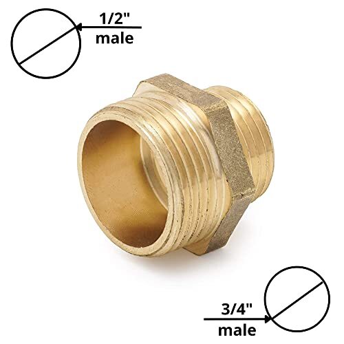 Pipe Fitting Adapter 1/2" Male x 3/4" Male Threaded Brass Nipple eBay