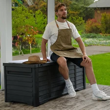 120 Gallon Large Storage Deck Box Water Resistant Patio Storage container Box