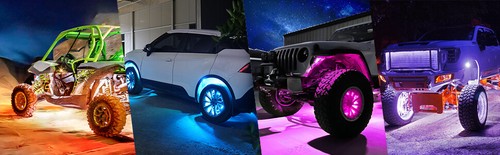 12 Pod RGB LED Rock Light Underbody Trail Rig Glow Lamp Offroad SUV Pickup Truck - Picture 12 of 12