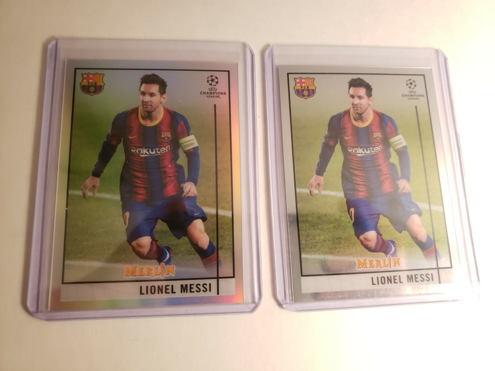 2020-21 Topps Merlin Chrome UEFA Lionel Messi Silver Refractor + Base