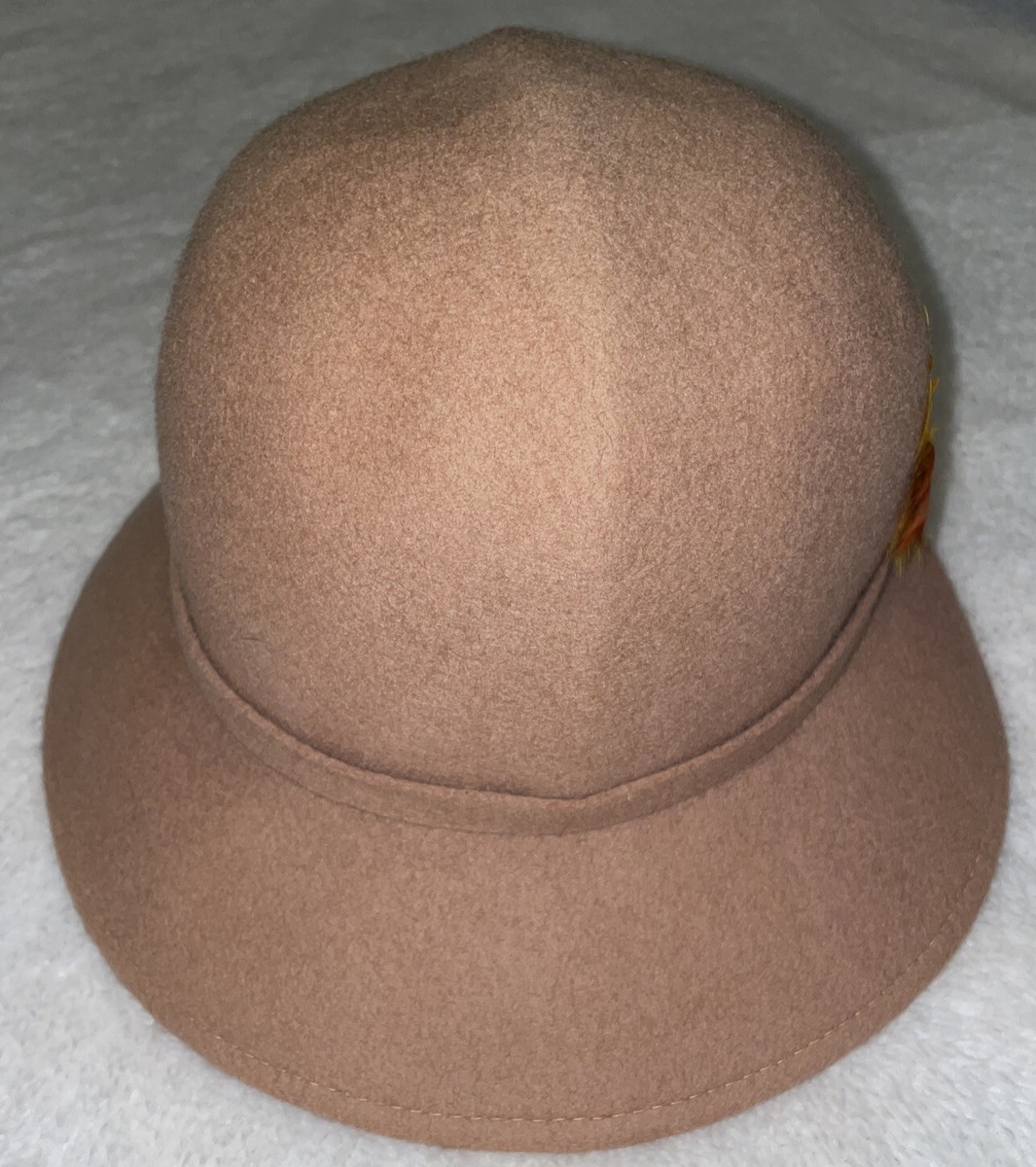 Vintage Lancaster Hat 100% Wool Beige Tan Wide Brim with  display picture 1