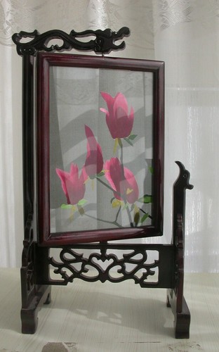 Chinese 100%hand embroidered suzhou double sided embroidery:flower two-sided - Picture 5 of 12