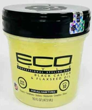 4X Eco Styler Black Castor & Flaxseed Oil Max Hold Shine Styling Hair Gel 16 oz