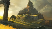 Landscape art illustration nature field horse ancient Custom Gaming Mat Desk