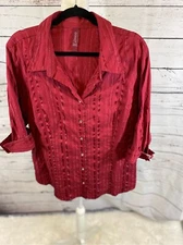 Gitano Red 3/4 Sleeve with rhinestones Size 22/24