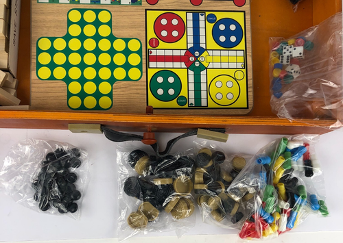 Deluxe Vintage Game Collection Wood Chess & Checkers Backgammon Etc. Game Set - Picture 7 of 12