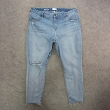 Ava  Viv Jeans Women's Plus 20 Blue Light Wash Mid Rise Skinny Jeans